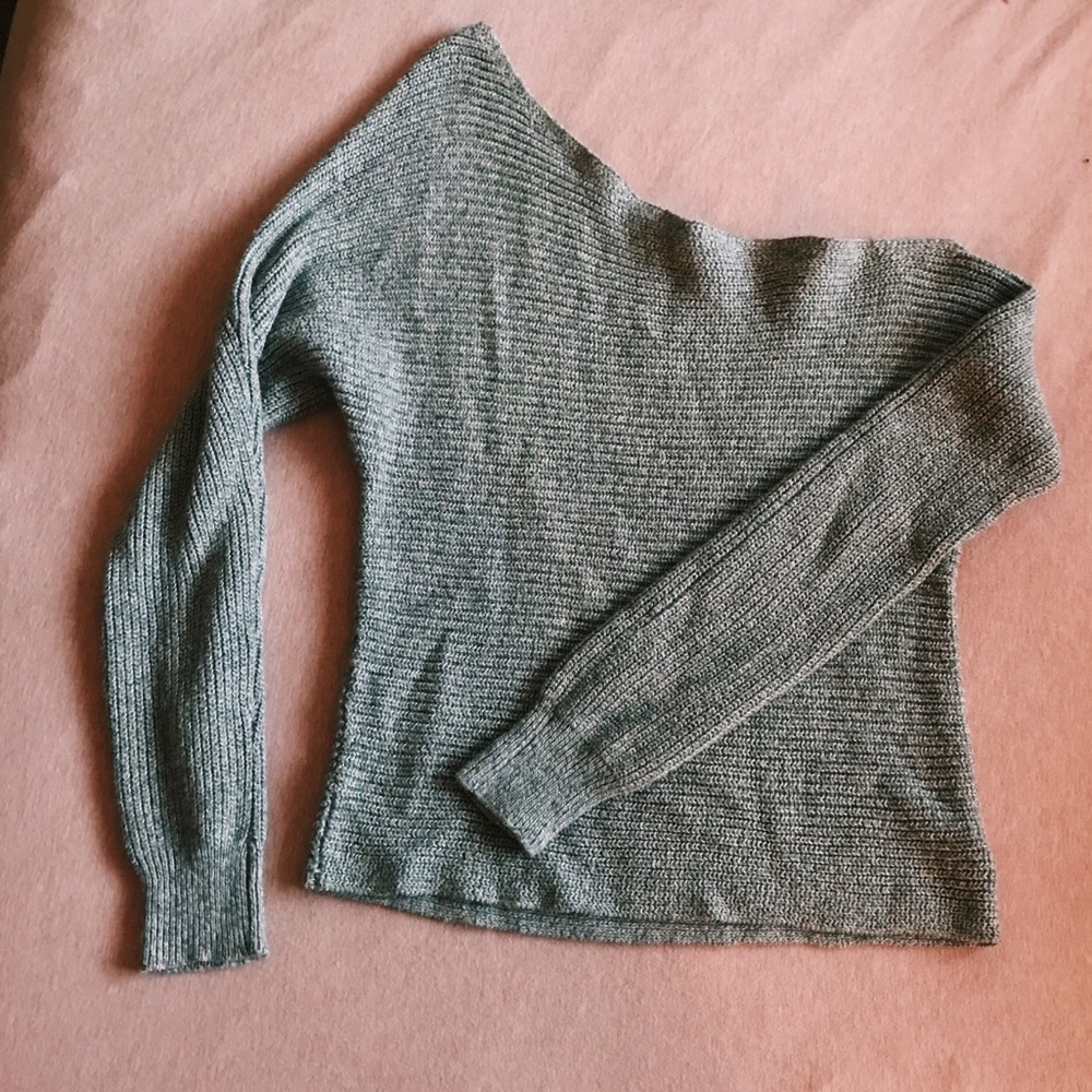 american eagle one shoulder sweater
